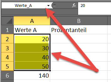 Name in Namensfeld einfügen